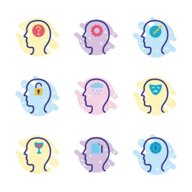 Profil demeti zihinsel sağlık çizgisi biçimi simgesi