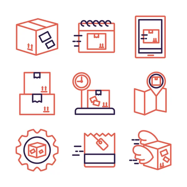 Bundle of delivery service icons — Stock vektor