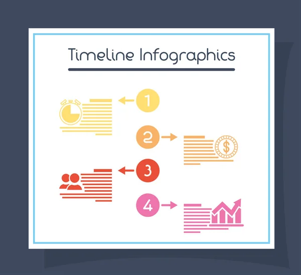 Geschäftskreislauf Zeitleiste Infografiken — Stockvektor