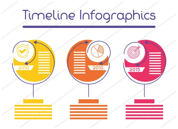 Infográficos de linha do tempo circular de negócios — Vetor de Stock