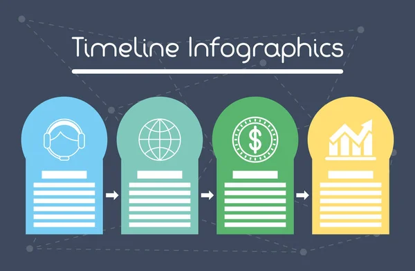 Geschäftskreislauf Zeitleiste Infografiken — Stockvektor