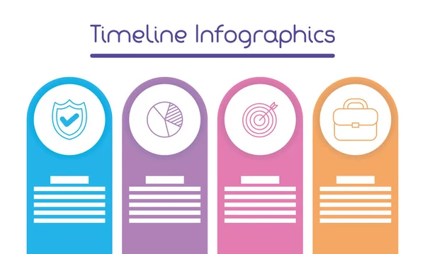 Geschäftskreislauf Zeitleiste Infografiken — Stockvektor