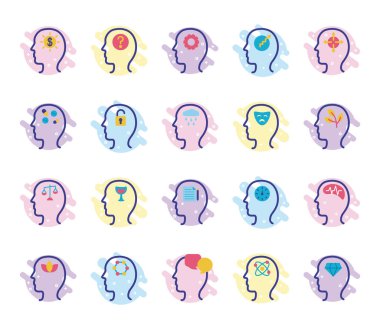 Profil demeti zihinsel sağlık çizgisi biçimi simgesi