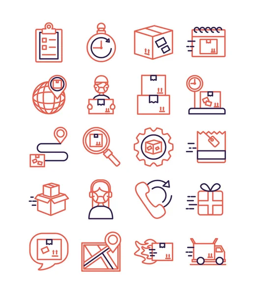 Paquet d'icônes de service de livraison — Image vectorielle