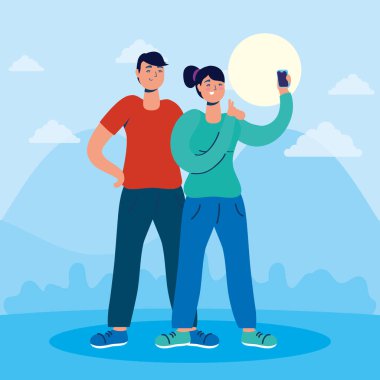 Akıllı telefon sosyal medya teknolojisi kullanan çift