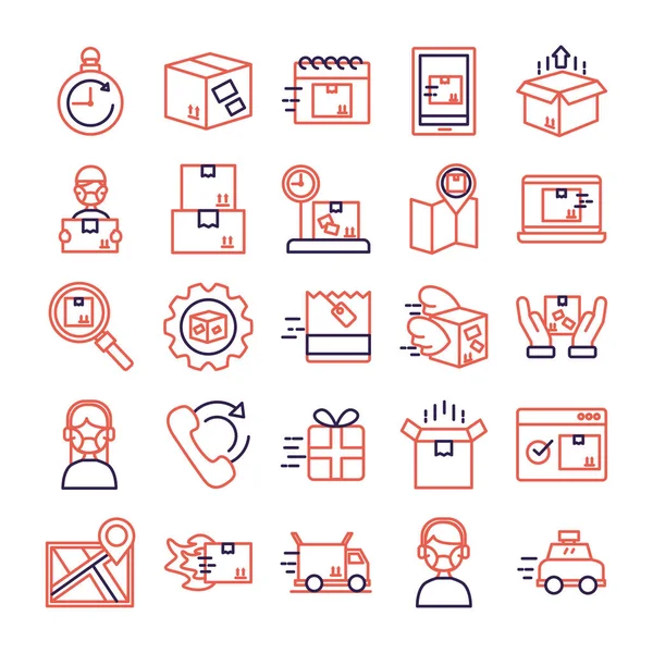 Bundle of delivery service icons — Stock vektor