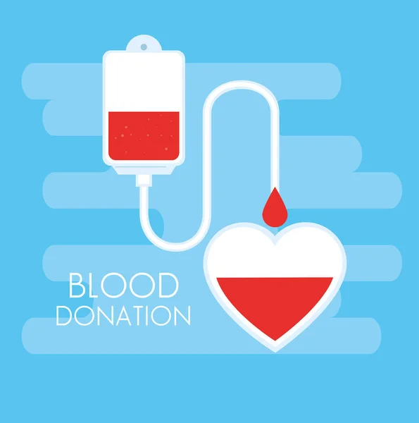 Сумка з серцем донорства крові — стоковий вектор