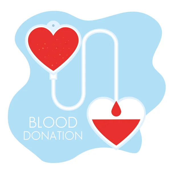 Bolsa con corazón de donación de sangre — Vector de stock