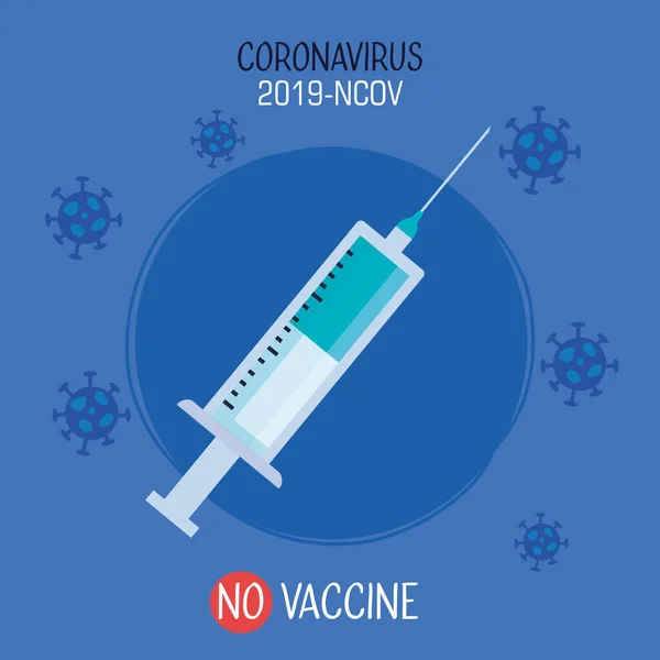 Coronavirus 2019 ncov infographic s kampaní bez vakcíny — Stockový vektor