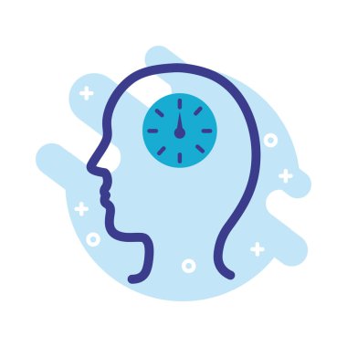 saat saat zihinsel sağlık çizgisi biçim simgesine sahip profil