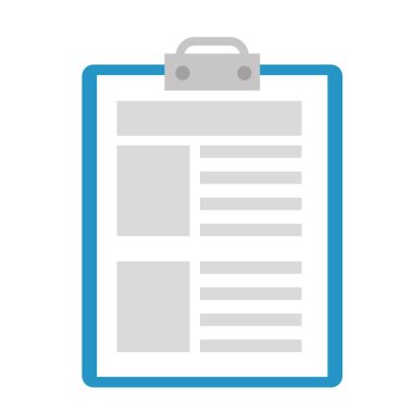 Kağıt belge izole edilmiş simgeye sahip pano