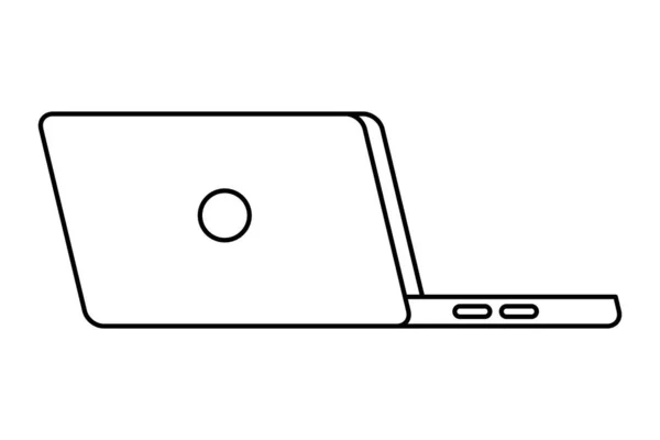 Ordenador portátil dispositivo aislado icono — Archivo Imágenes Vectoriales