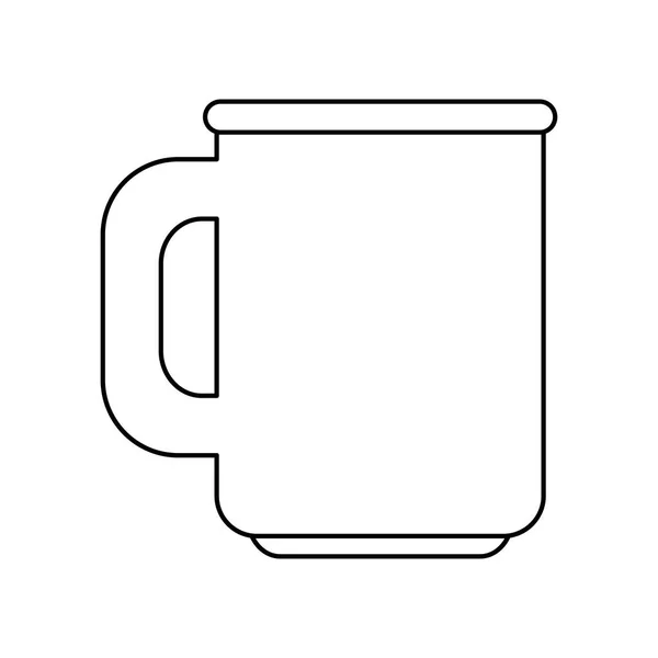 Kopje drinken keramiek geïsoleerd pictogram — Stockvector