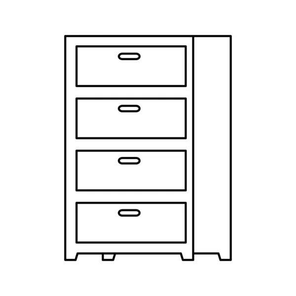Meubles de tiroir décoration icône isolée — Image vectorielle