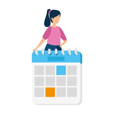 Takvim hatırlatıcısı olan güzel kadın