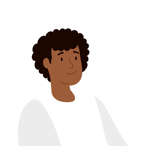 Jovem afro avatar personagem ícone —  Vetores de Stock