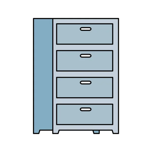 Decoración de muebles de cajón icono aislado — Vector de stock