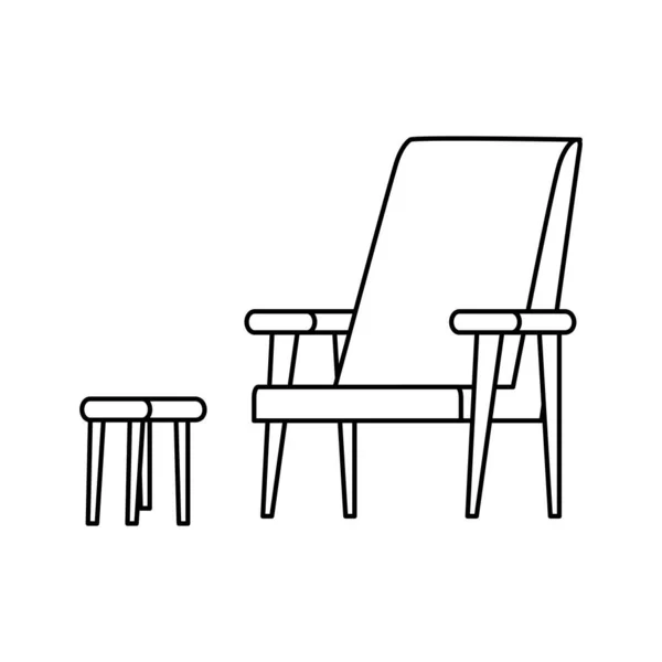 Меблі зручне крісло ізольована ікона — стоковий вектор