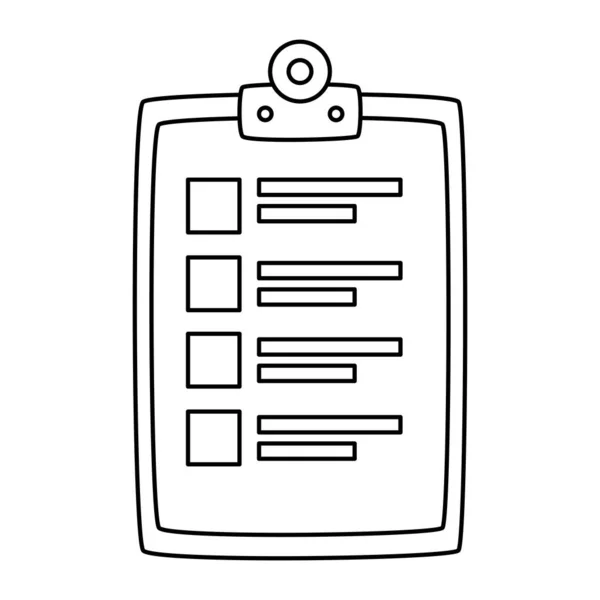 Portapapeles con documento en papel icono aislado — Vector de stock