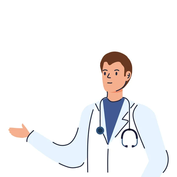 Icono de personaje de avatar masculino médico — Vector de stock
