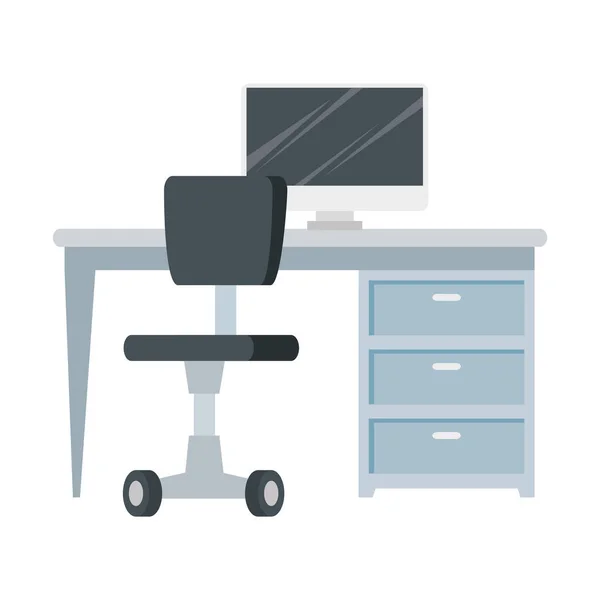 Scena di lavoro con scrivania e sedia — Vettoriale Stock
