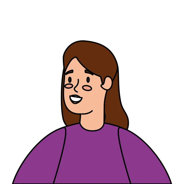 Bela mulher avatar personagem ícone — Vetor de Stock