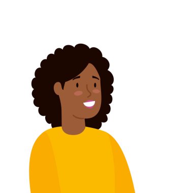 Güzel kadın afro karakter simgesi