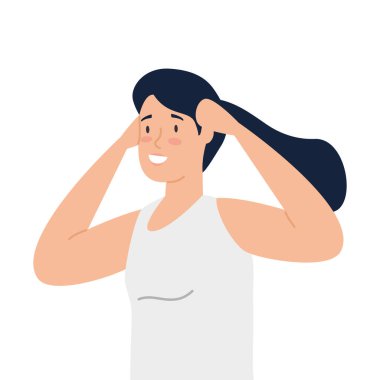 Giysi spor salonu ikonu olan kadın