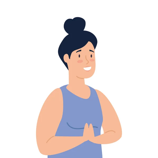 Mujer con traje gimnasio aislado icono — Vector de stock