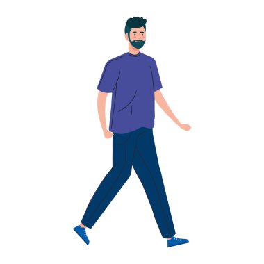 Ceketli genç adam izole edilmiş ikon