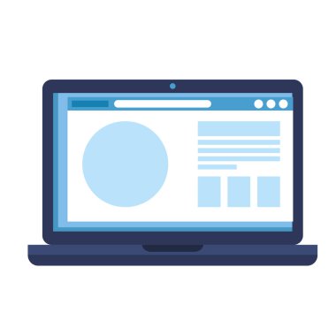 Web sayfası izole edilmiş dizüstü bilgisayar