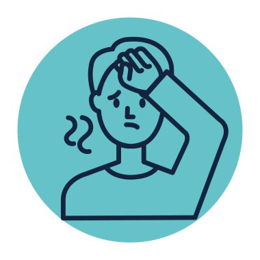 Ateşi olan adam dairesel çerçevede.