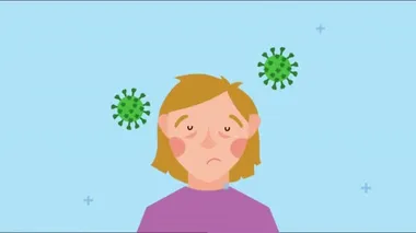 Kovid19 parçacığı olan hasta kadın.