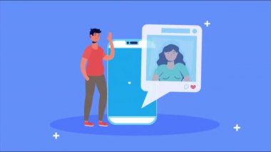 Akıllı telefon sosyal medya teknolojisi kullanan bir adam
