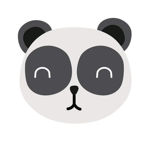 Милый маленький медвежонок панда плоский стиль — стоковый вектор
