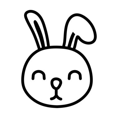 Küçük şirin tavşan paskalya çizgisi tarzı ikon