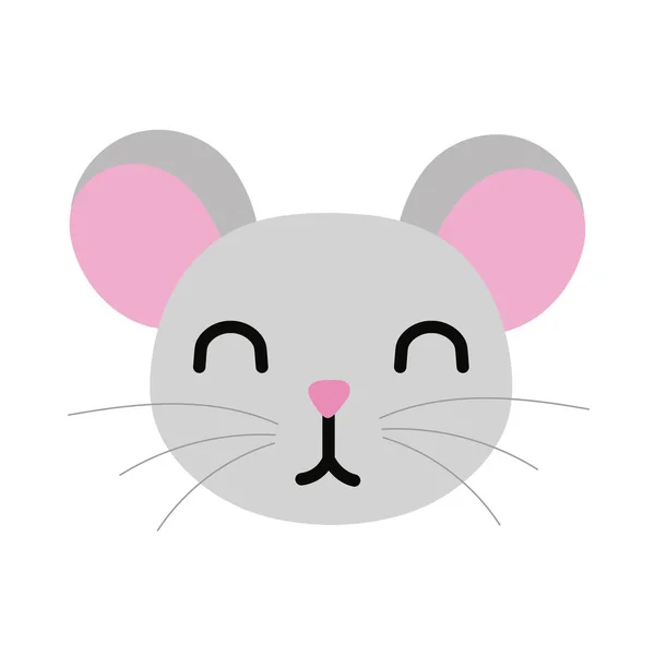 Sevimli küçük fare hayvan düz stili — Stok Vektör