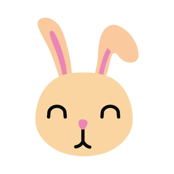 Cute little rabbit easter flat style icon — Stock Vector