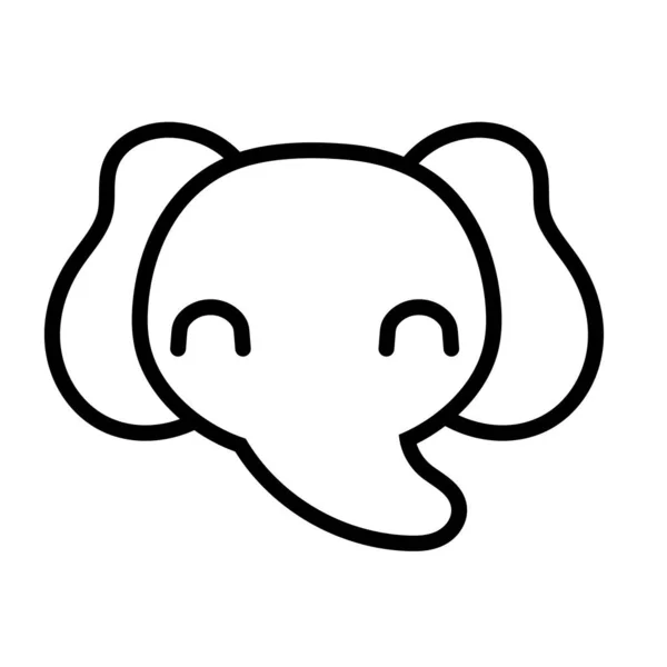 Cute elephant wild animal line style icon — Stok Vektör