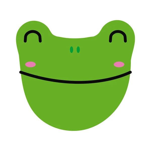 Cute little frog flat style icon — Stock Vector