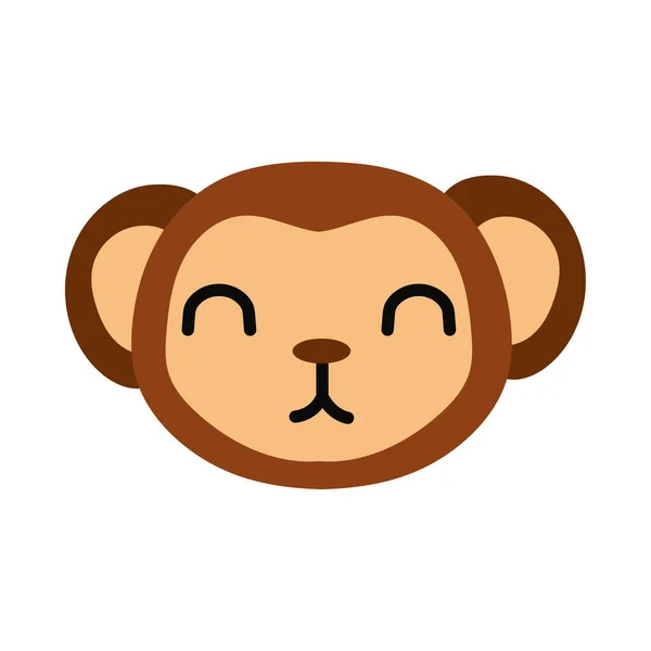 Aranyos kis majom lapos stílus — Stock Vector