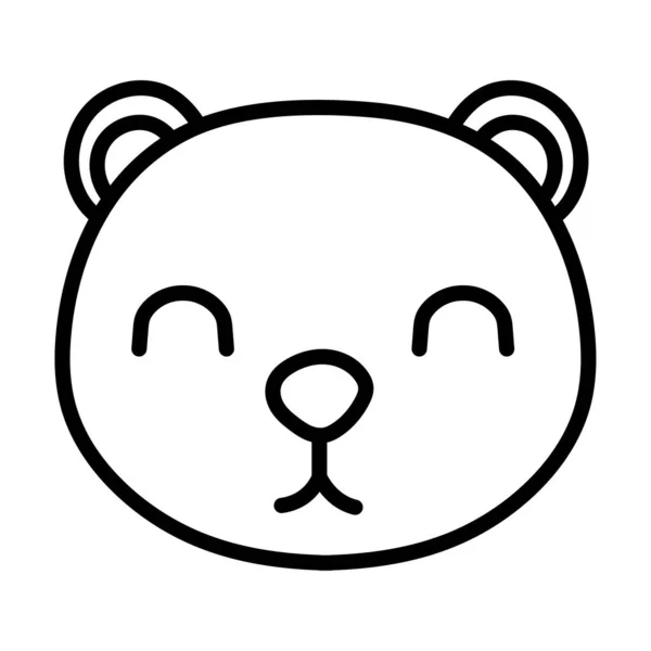 可爱的小熊泰迪线风格 — 图库矢量图片