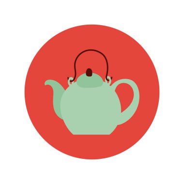 Mutfak çaydanlığı çatal bıçak el çizim stili