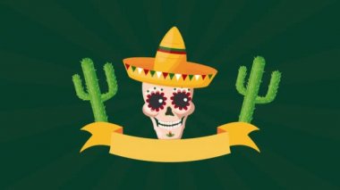 Kafatası ve marakalarla Meksika 'yı kutluyoruz.