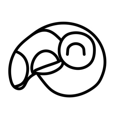 Tatlı küçük Tukan kuş çizgisi tarzı