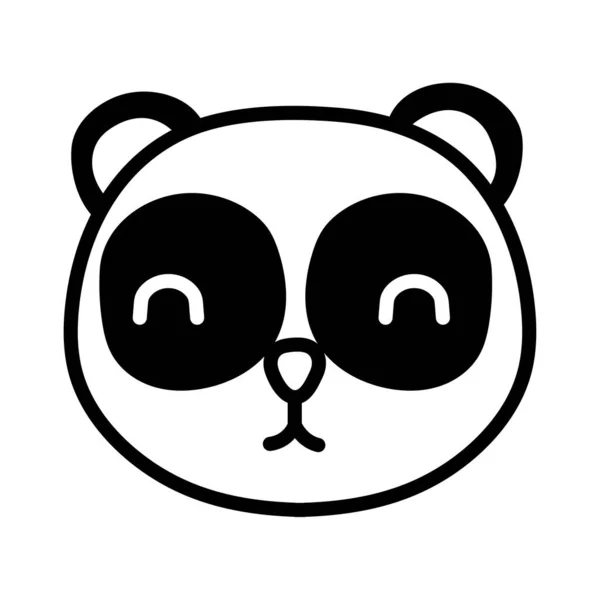Söt liten björn panda linje stil — Stock vektor