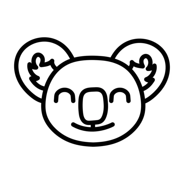 Schattig koala wild dier lijn stijl pictogram — Stockvector