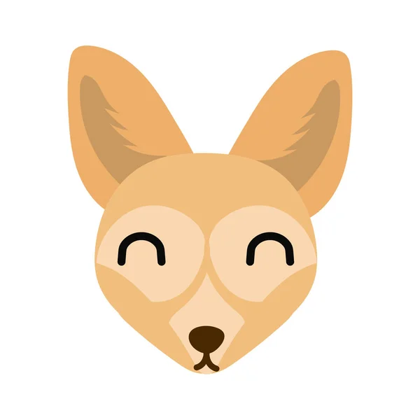 Schattig klein wild hond dier platte stijl pictogram — Stockvector