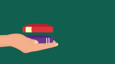 Mutlu öğretmenler günü kutlaması kitaplar ve elmalarla