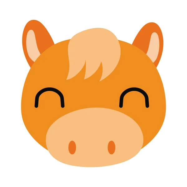 Cute horse farm flat style icon — Stock Vector